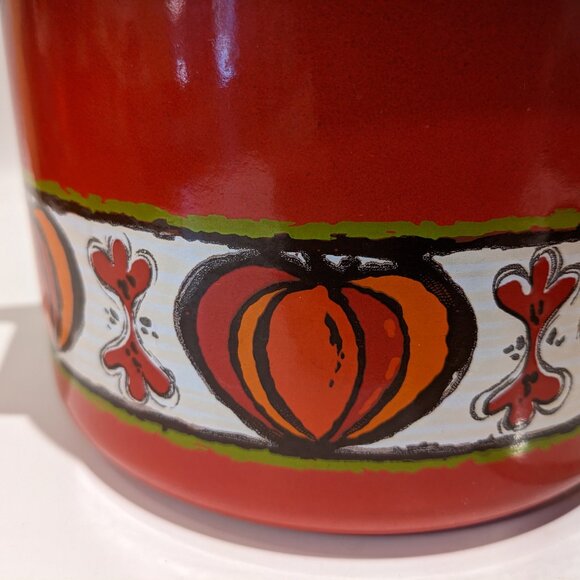 Vintage Red Enamel Soup Stock Pot Onion Pattern – European (Silit?) MCM 60s/70s - Picture 10 of 12